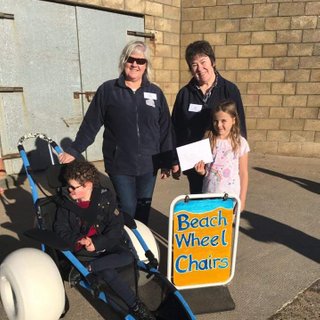 Outside The Bunker with the organisers of the Balmedie Beach Wheelchair project